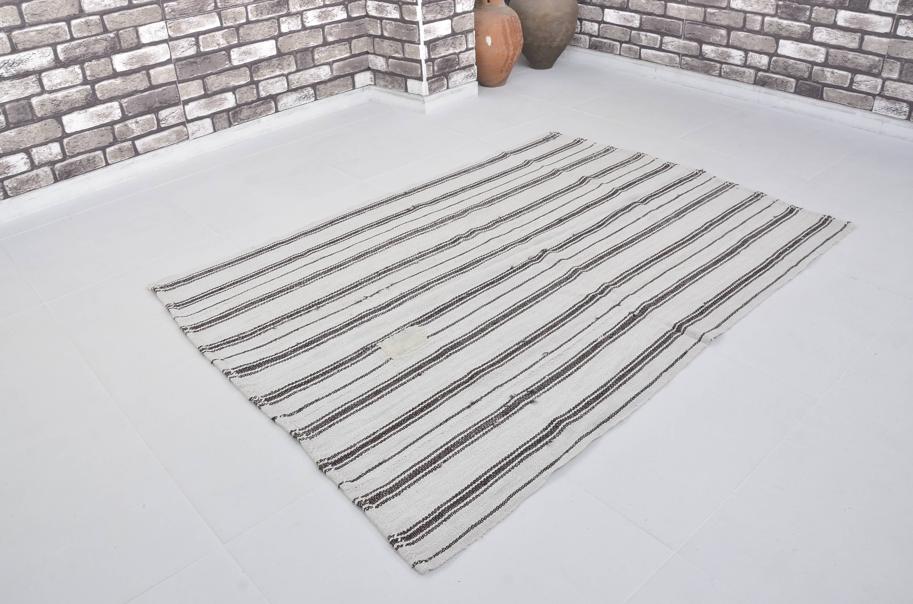 Vintage handwoven hemp rug modern sku 3669