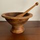Old wooden mortar and pestle