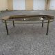 Coffee table low oval bronze doré Jacques Quinet 1950/1960