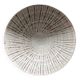 Glazed stoneware soup plate – textured radial decoration – wabi sabi style