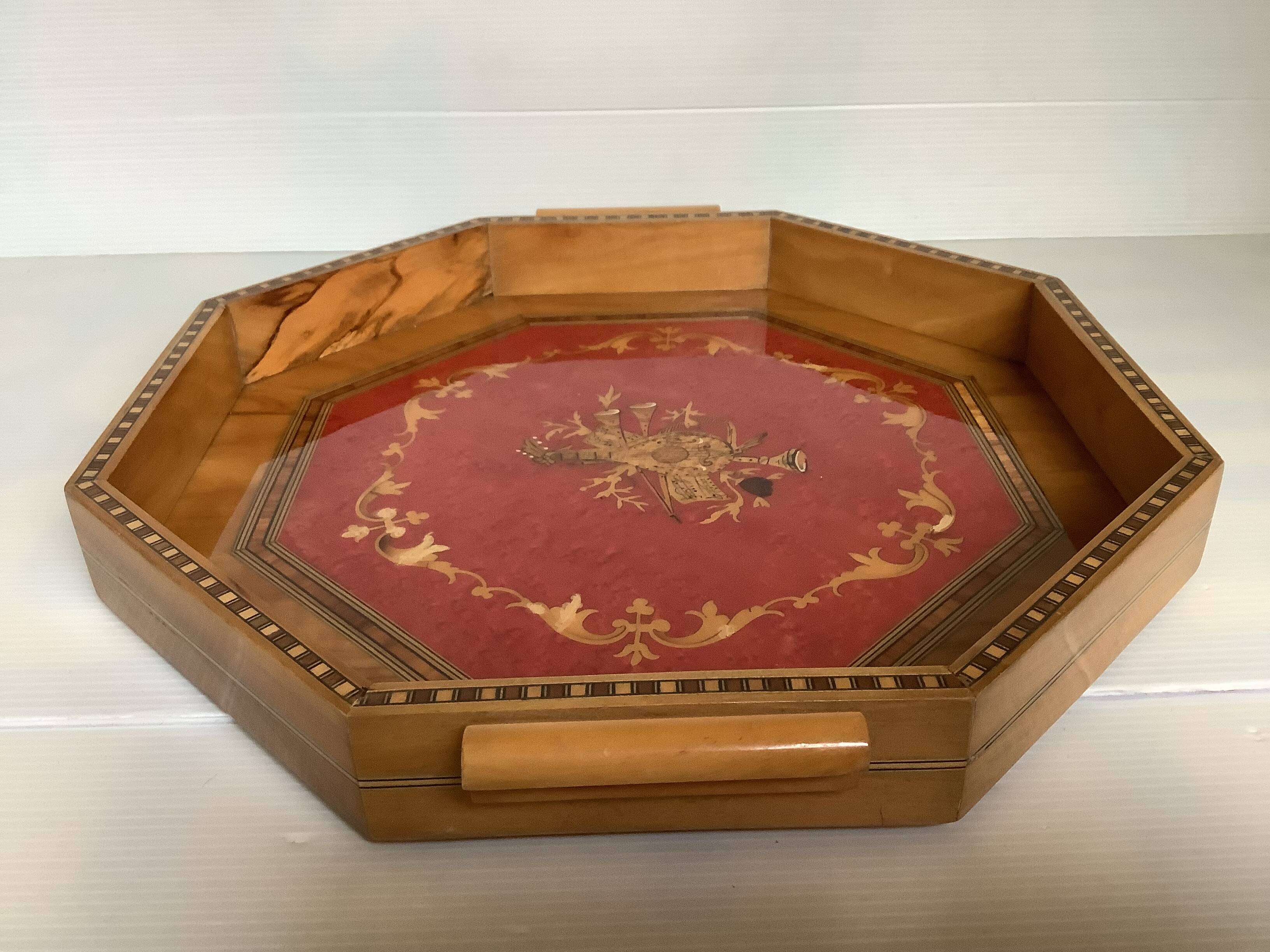 Venetian style wooden tray
