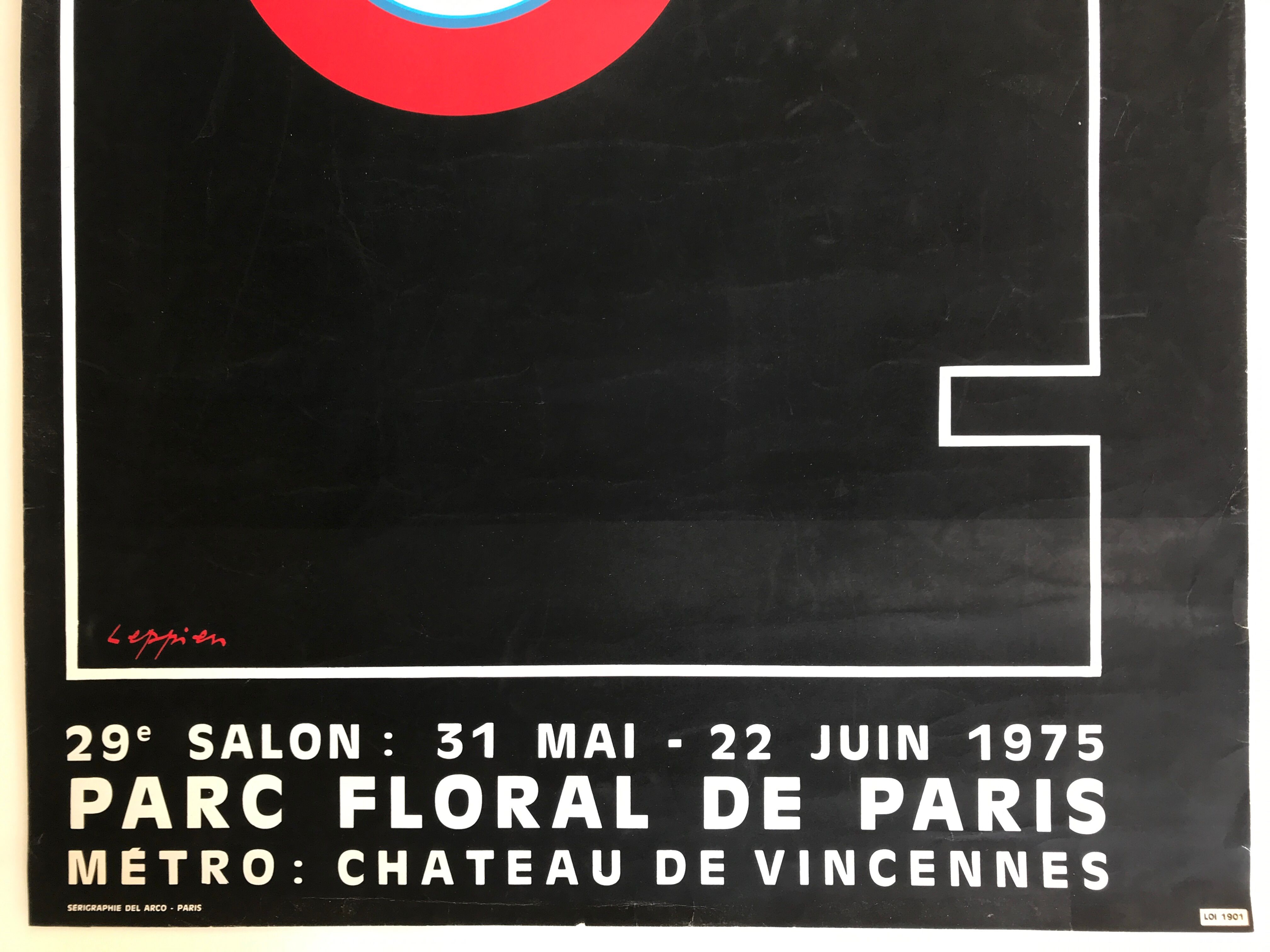 Original exhibition poster by Jean LEPPIEN for the 29th Salon des Réalités nouvelles, 1975