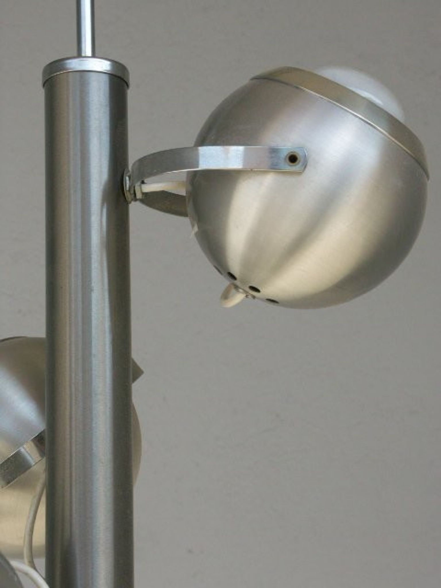 Lustre 1970 aluminium avec son applique