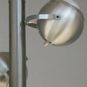 Lustre 1970 aluminium avec son applique