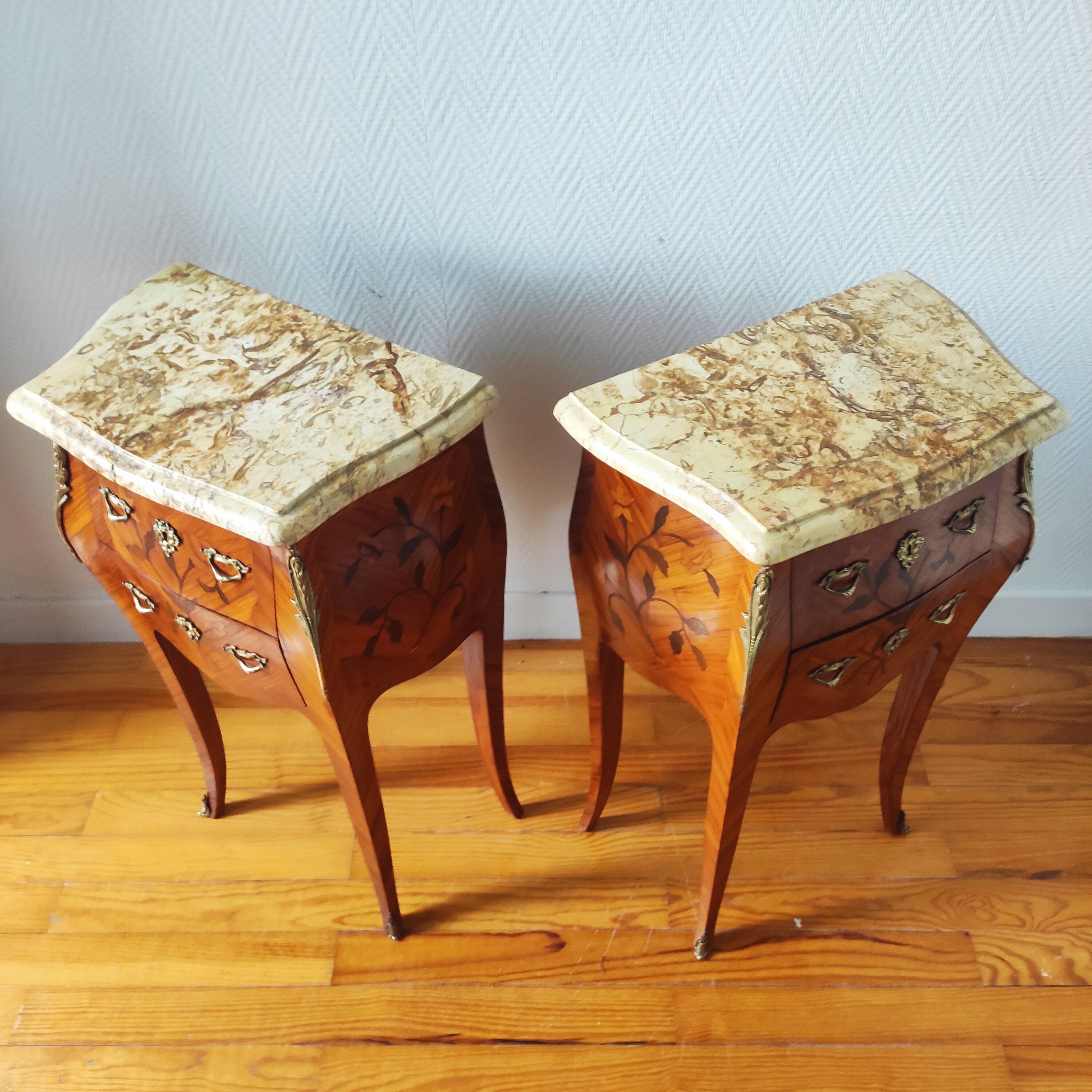 Pair of Louis XV style bedside tables