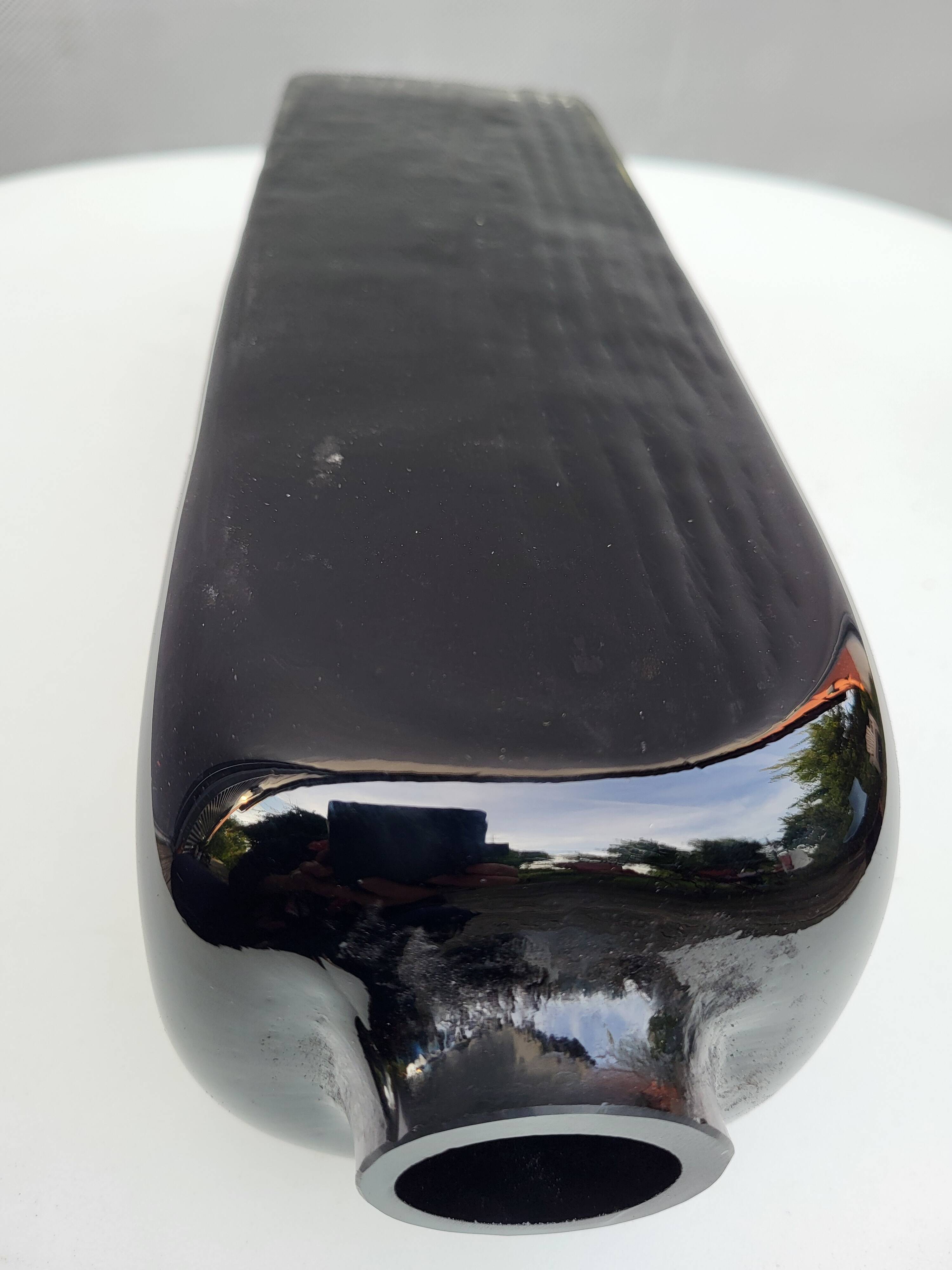 Wabi-Sabi glass vase with burnt wood mold