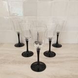 6 Octime octagonal black-footed wine glasses