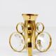 10 brass and crystal candle holders in the Palwa style by Gaetano Sciolari.