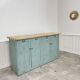 1950s wooden sideboard with blue patina