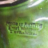 Barbotine dish walnut leaf Ernst Wahliss Turn-Wien Austria