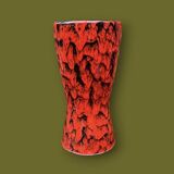 West German Scheurich vase 244/22 “Europ Linie” – red lava ceramic