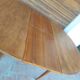 Scandinavian design teak table with extension cord