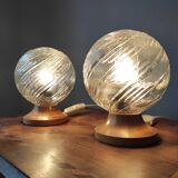 Pair of vintage globe lamps from the 1990s
