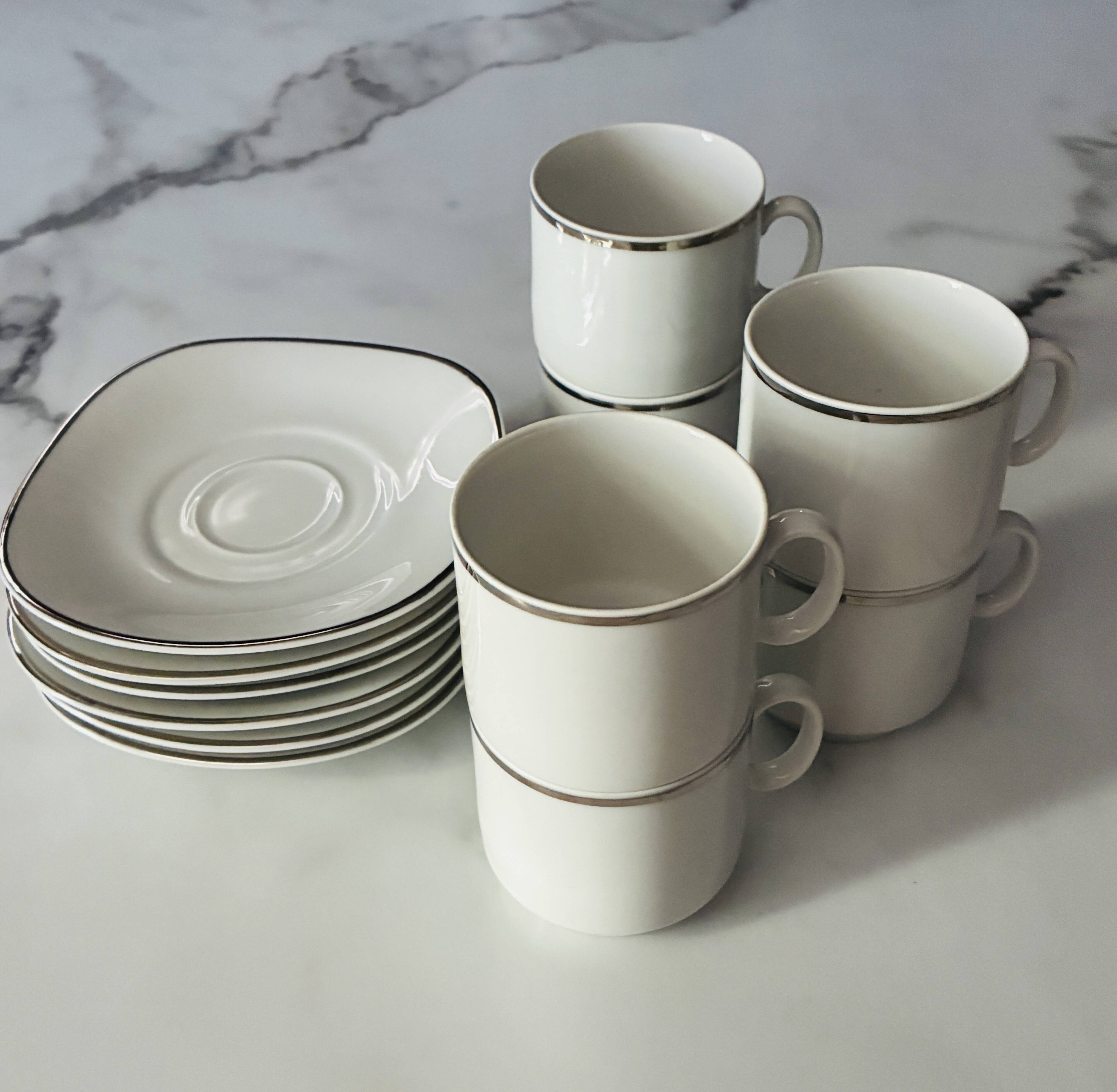 Coffee service cups and saucers porcelain Schirnding Bavaria