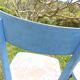pair of chippy blue paint bistro chairs