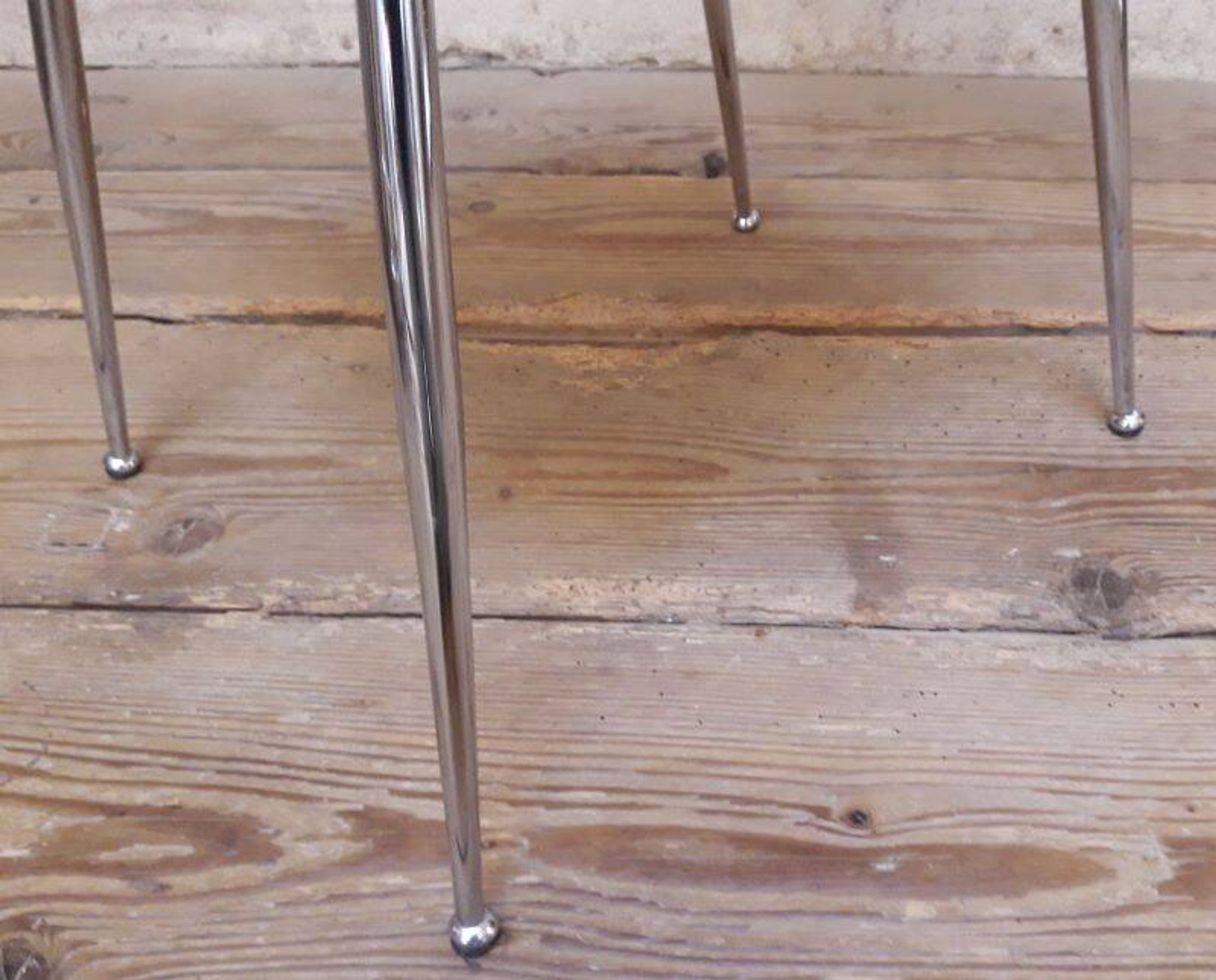 1950s chrome and fabric compass base chair