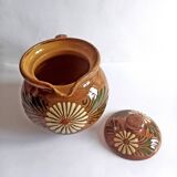Vintage Teapot Teapot in Glazed Terracotta Ceramic Stoneware Pottery