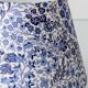 Lampe de table en céramique bleue de style moderne du milieu du siècle avec abat-jour floral Liberty London neuf