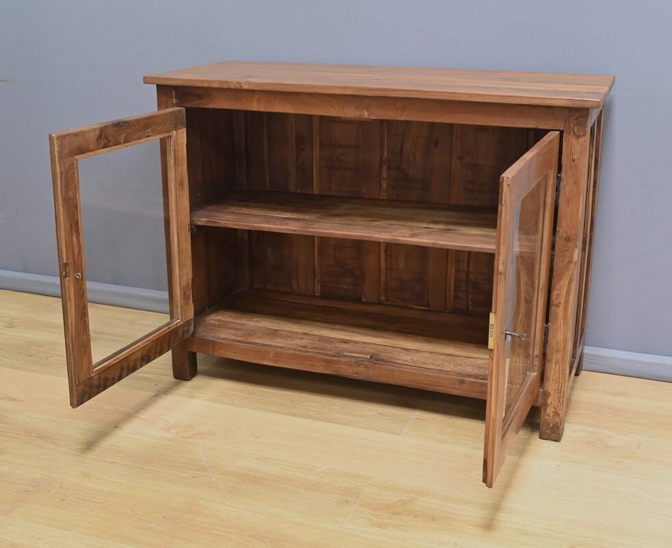 Vitrine en Teck massif, Inde – Début XXe