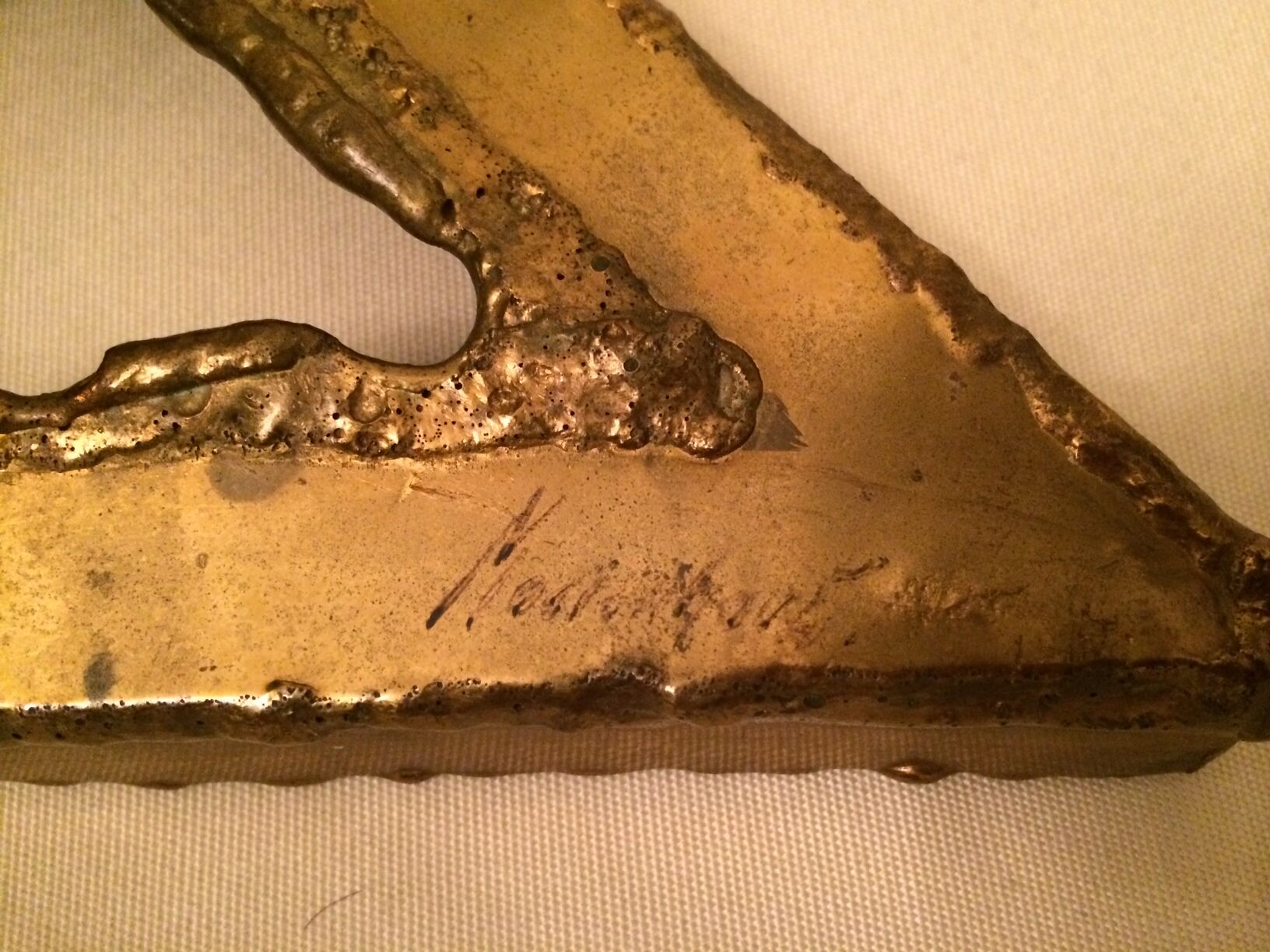 Brutalist sculptural wall lamp by Paul Moerenhout