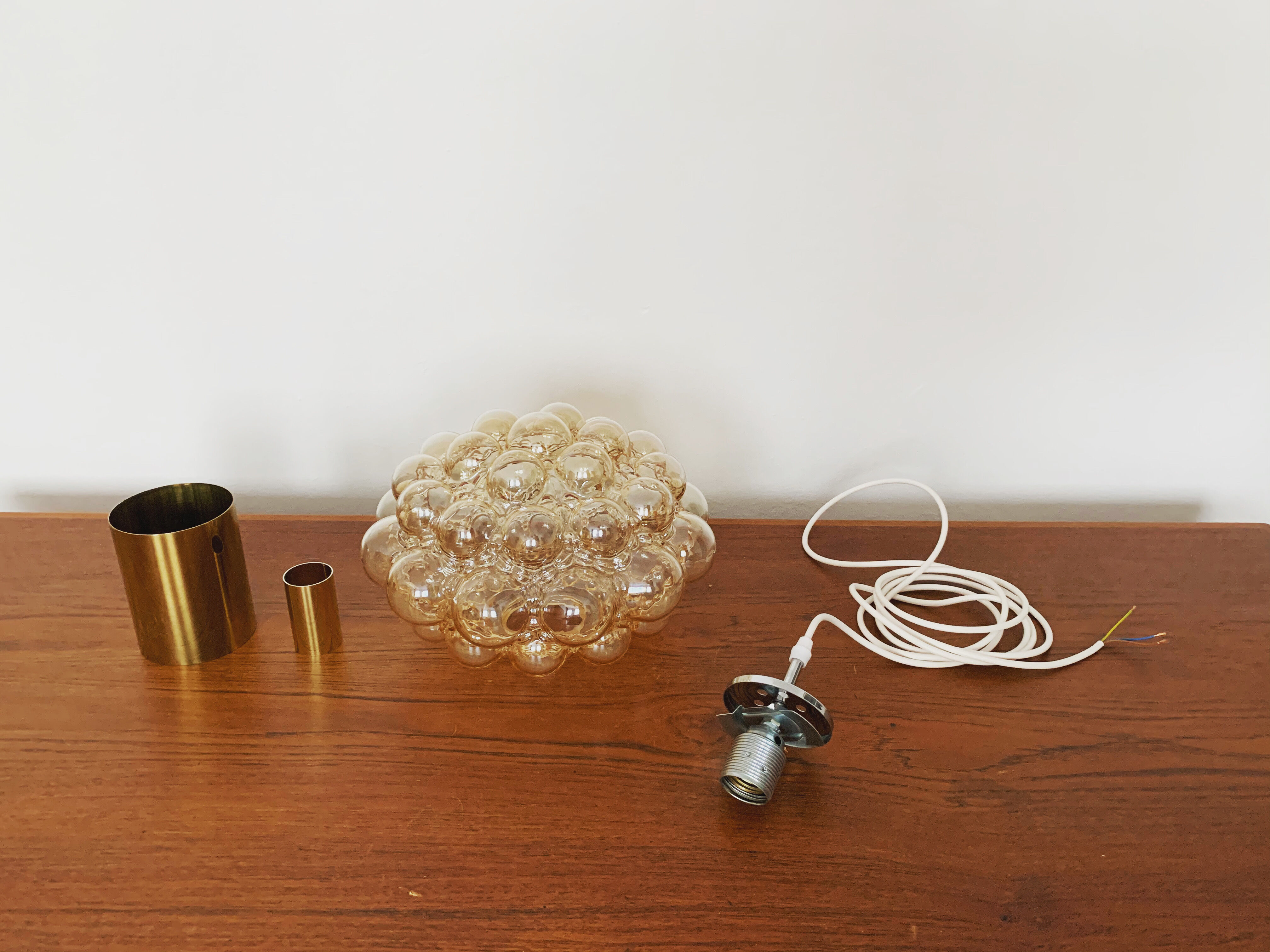 Bubble glass pendant lamp by Helena Tynell for Glashütte Limburg