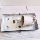 Small rectangular glass flush mount ceiling or wall lamp vintage