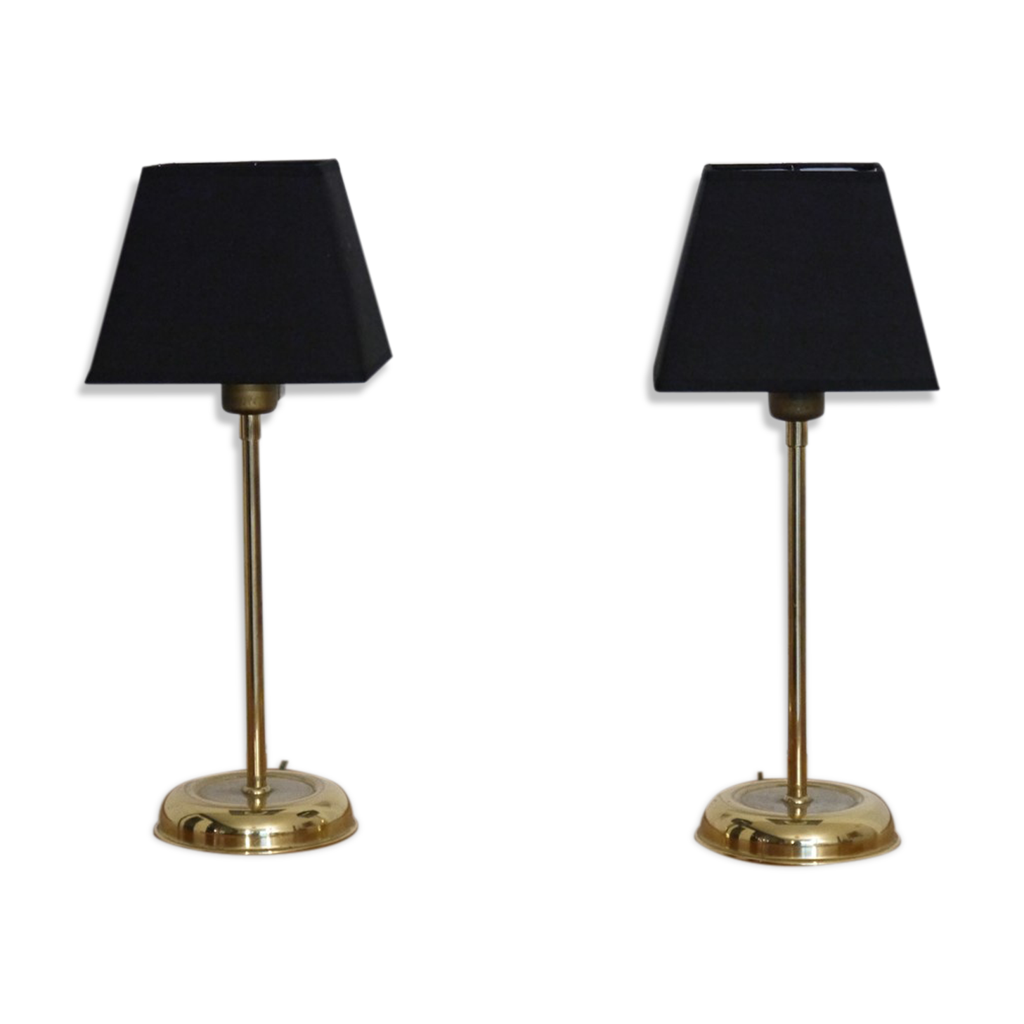 Pair of vintage Scandinavian brass lamps 1960