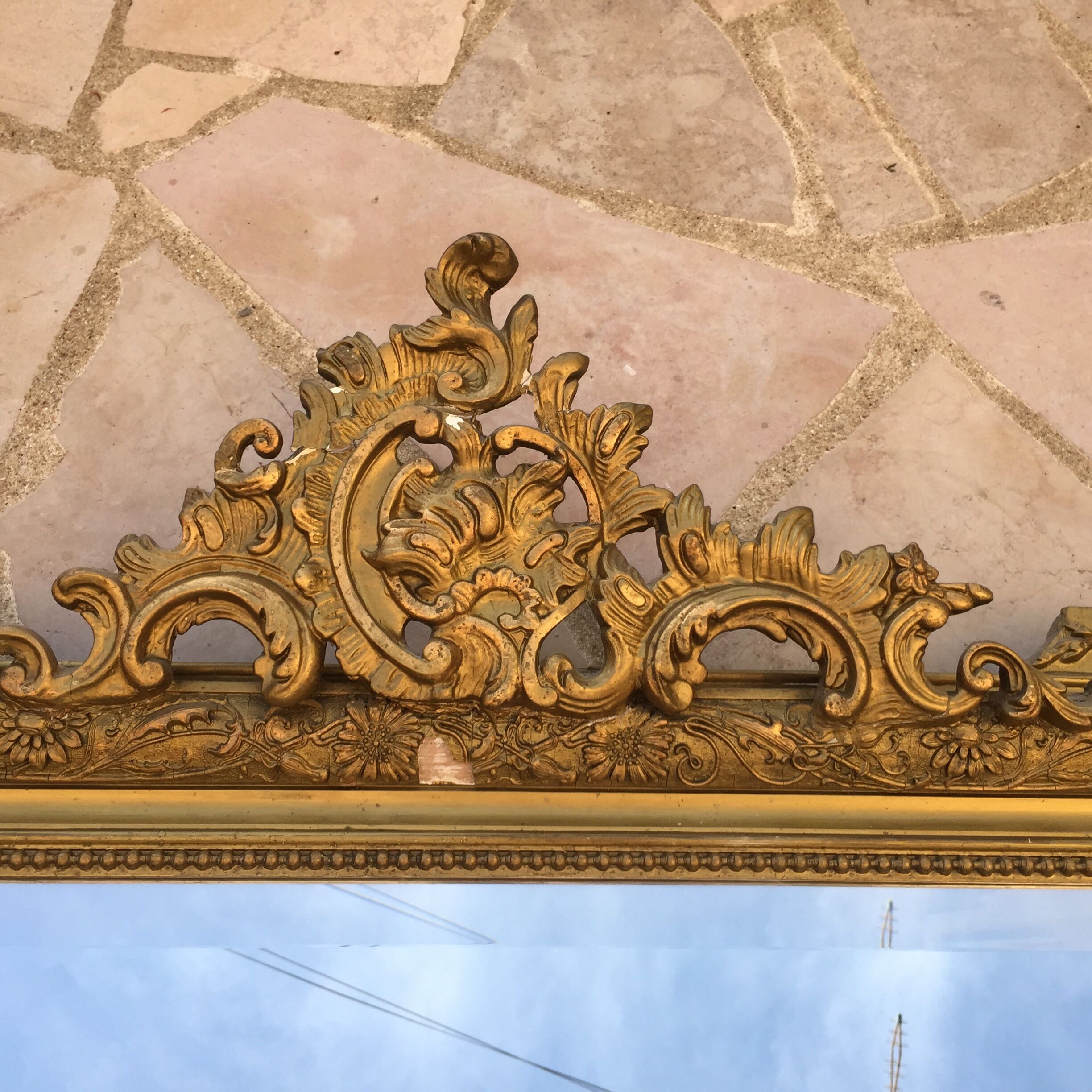 Former mirror wooden gold 130 x 85 cm