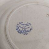 Assiettes plates en faïence de Sarreguemines , Watteau , U & C , années 50