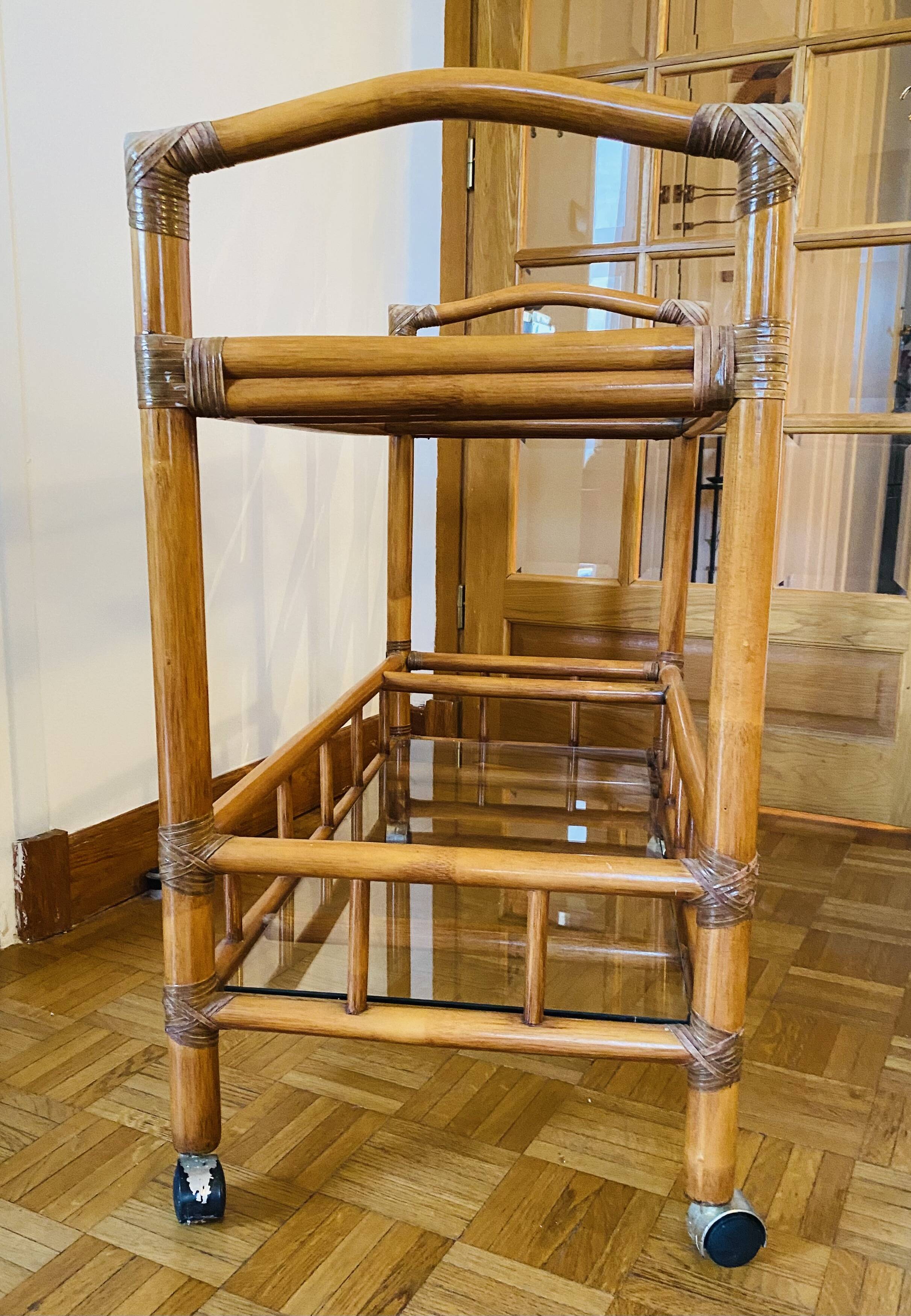 Bamboo trolley on wheels