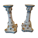 2 porcelain candlesticks