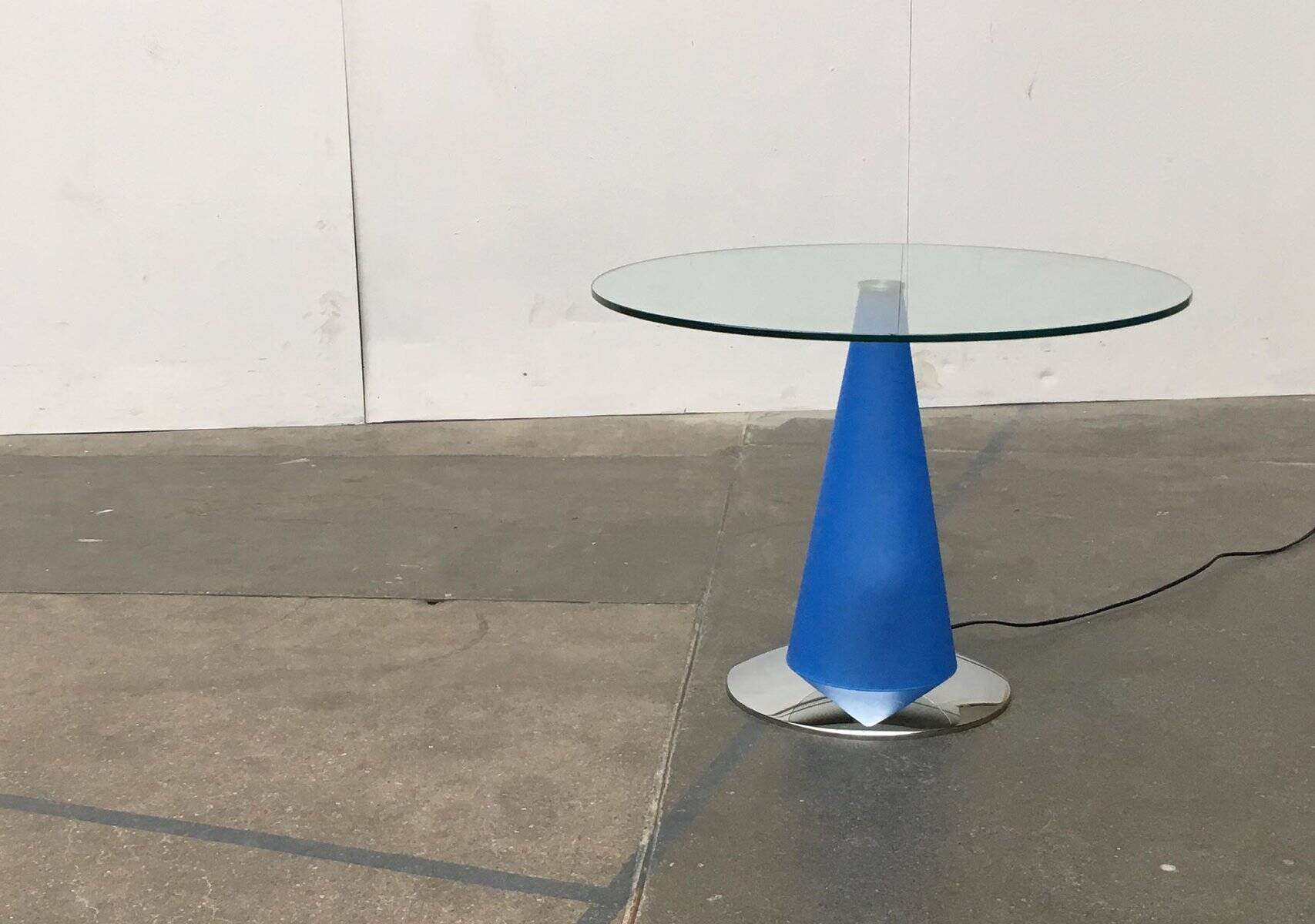 Birillo postmodern side table and floor lamp by Parisotto for Fontana Arte, 1980s