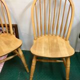 Pair of vintage windsor beech chairs