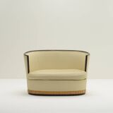 Art Deco barrel chairs and sofa, France 1930s.