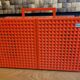 Vintage stereo electrophone record player Continental Edison red orange