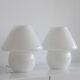 Paire de lampes vintage champignon en verre soufflé