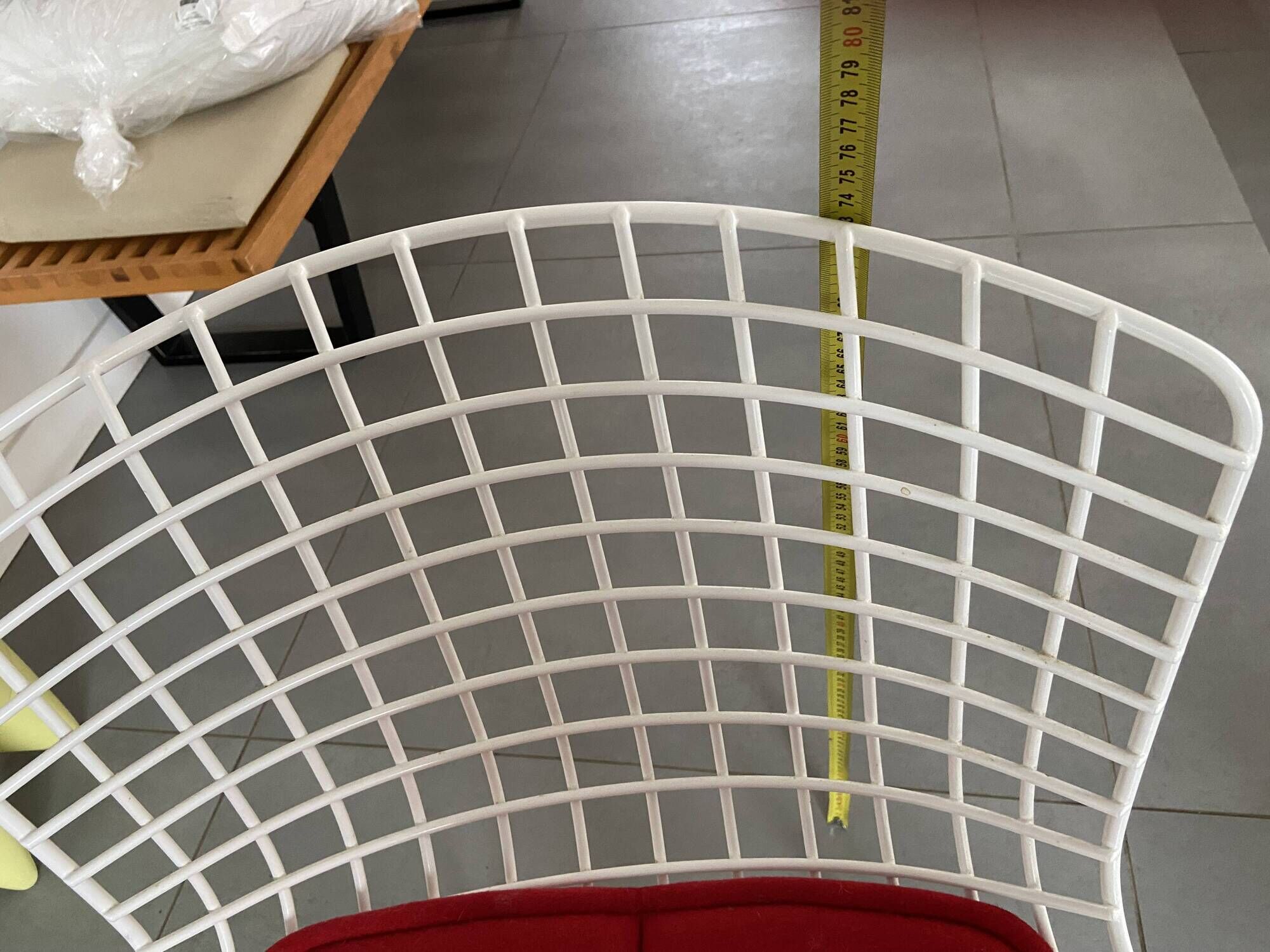 Bertoia Knoll chair with original red Knoll cushion in perfect condition.