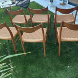 Lot 6 Vintage Danish Arne Wahl Iversen chairs