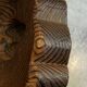 Brutalist tripod chair n1, carved solid wood, antique.