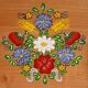 Hand-painted solid wood serving tray, folk art