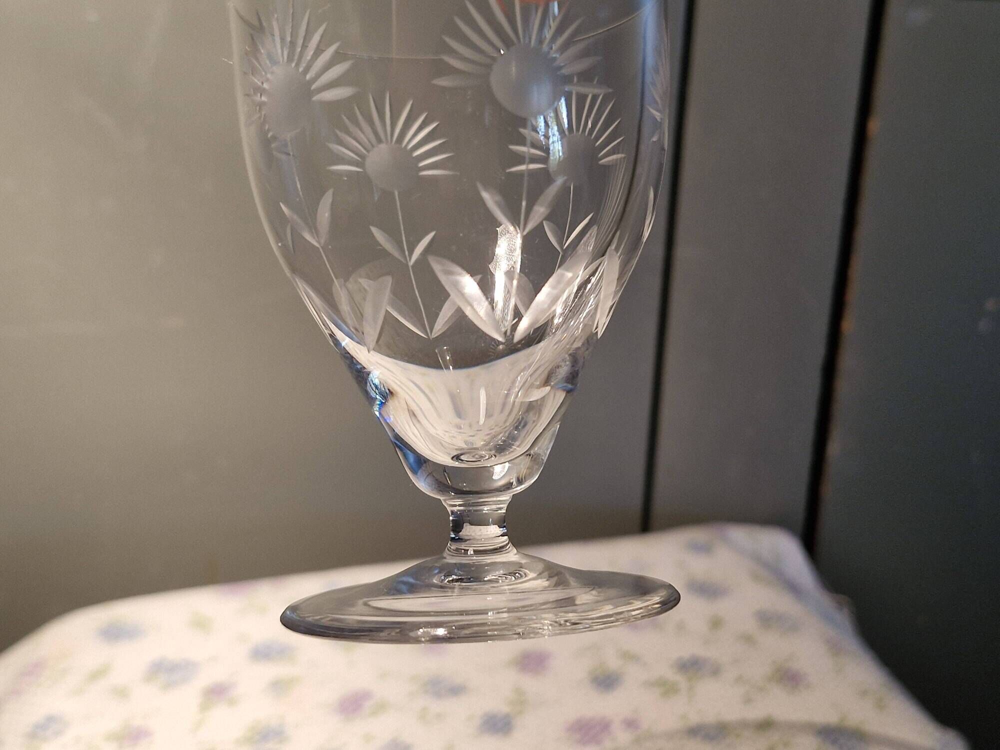 Villeroy and Bosch - 9 Antique Port Glasses - Cut crystal with flower decoration
