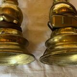 Pieds de lampe bougeoirs bronze  doré  ancien