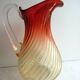 Broc crystal Baccarat red in gradient model Bamboo torso ribs, H 30 cm