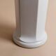 White glazed ceramic column pedestal table - 1970s Italian vintage display stand