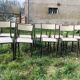Lot de 10 chaises d'école années 70 blanc