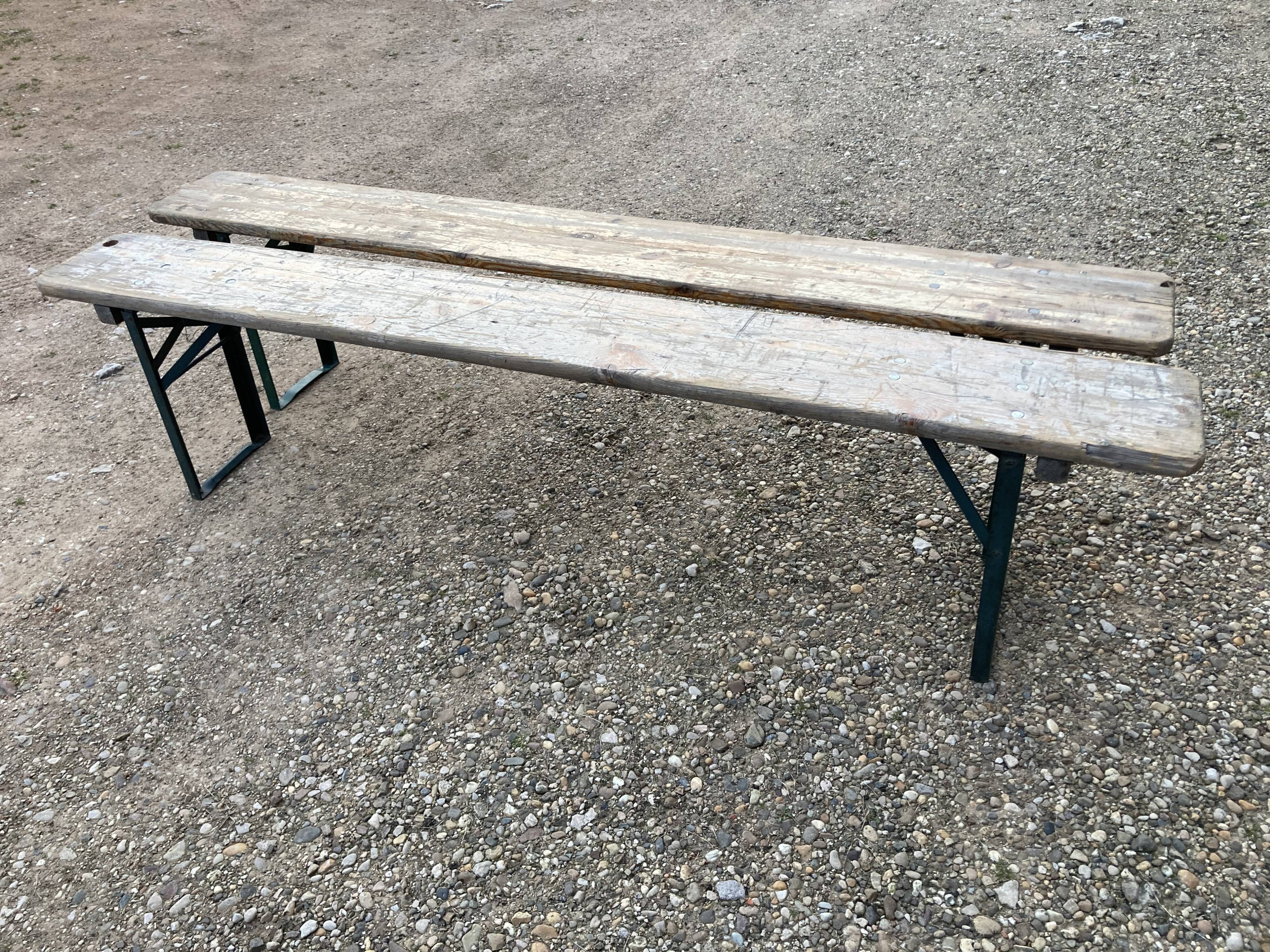 Pair of foldable benches guinguette