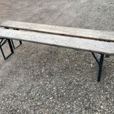Pair of foldable benches guinguette