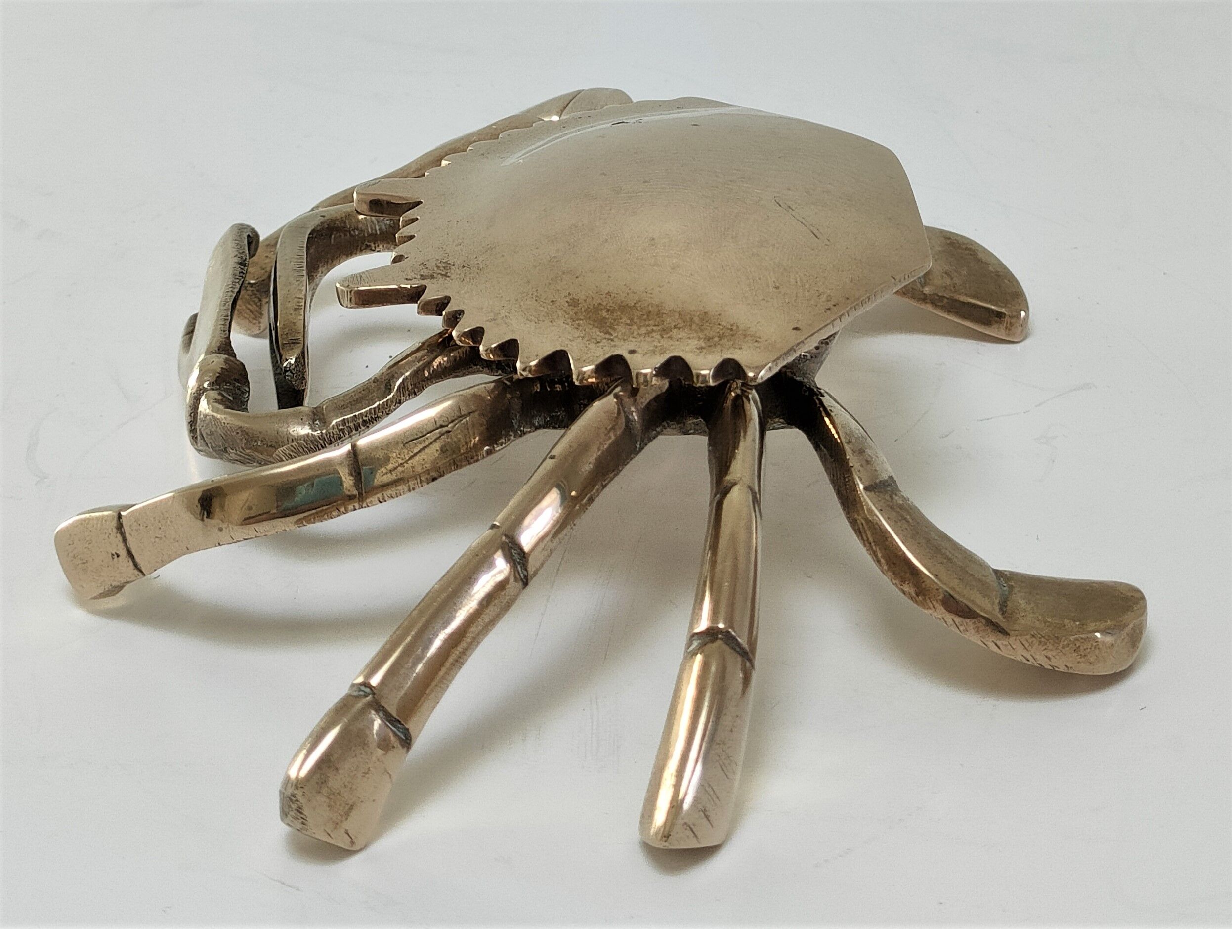 Vintage solid brass crab