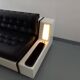 Banquette canapé-lit vintage avec éclairage intégré, design italien Beka Tortuga, en skai, fibre