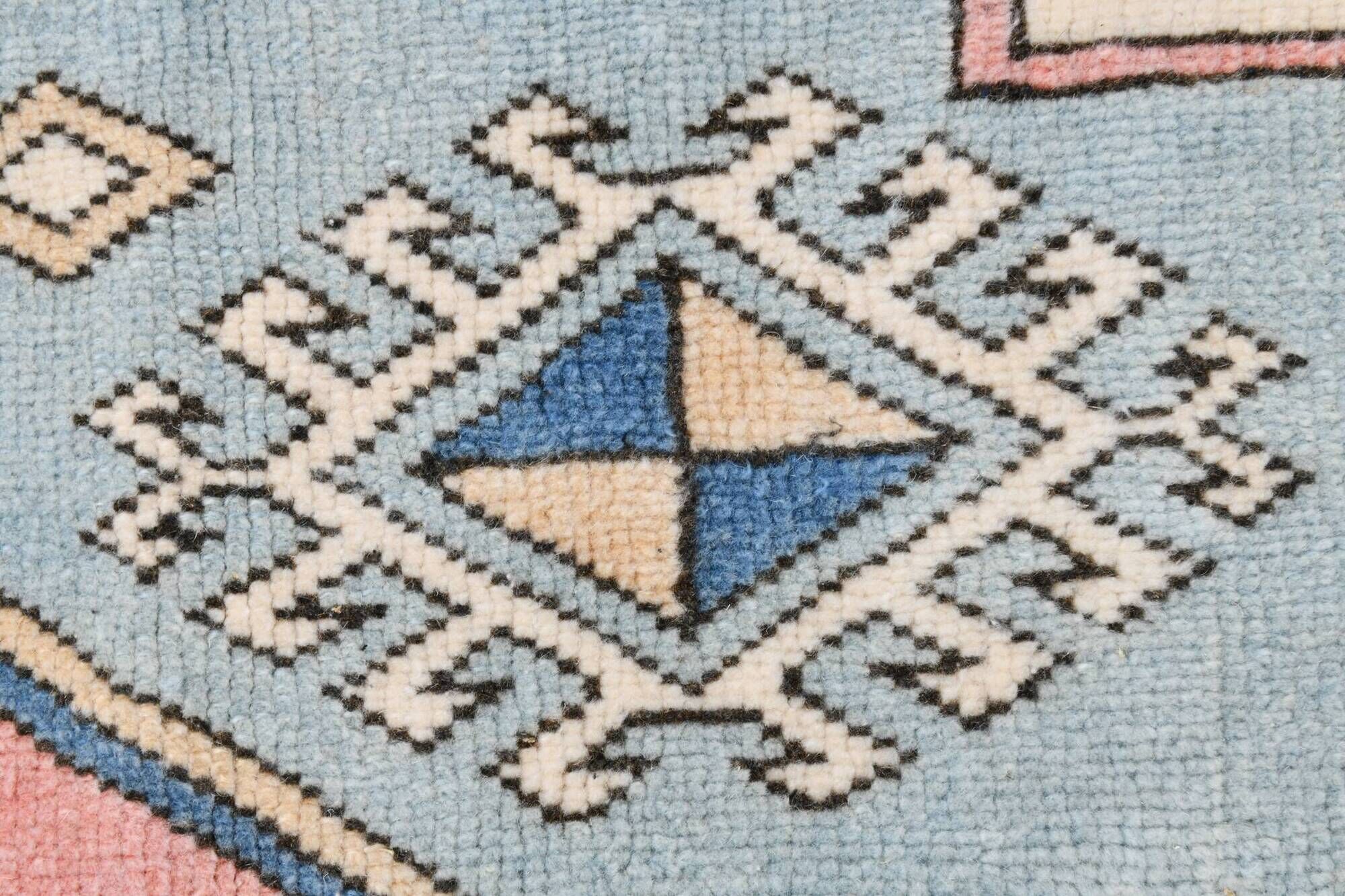 Dusty Pink Turkish Vintage Oushak Rug, 7x9 Area Rug For Living Room